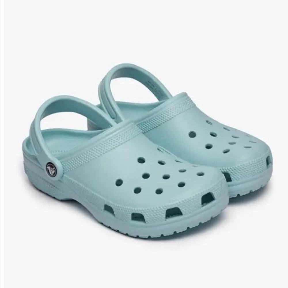 Crocs Classic Clog Women Size 12 Light Blue Aqua Casual Lightweight Shoes Fair